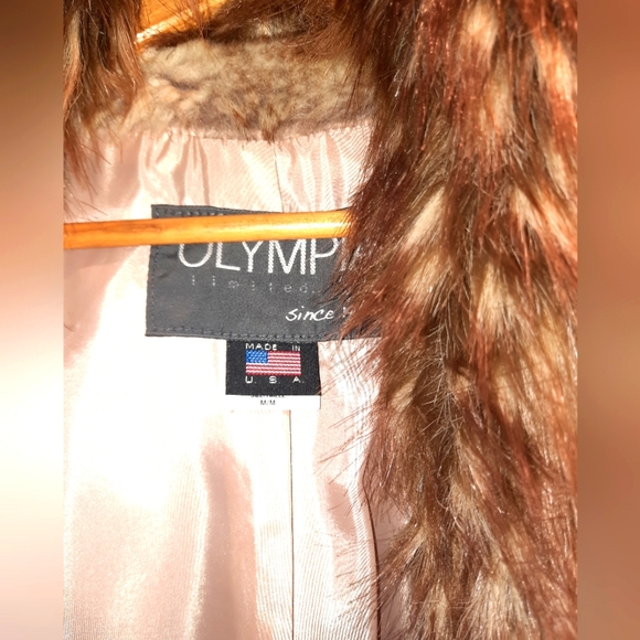 OLYMPIA FAUX FUR MINK LYNX 3/4 length Size MED GORGEOUSLY SEXY COAT BIRTHDAY🎁💝 - Picture 2 of 5